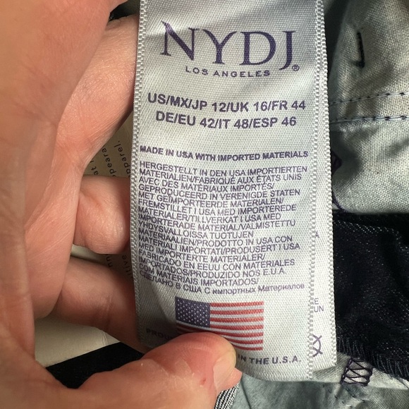 NWT NYDJ Denim Jeans Sheri Slim Dark Enzyme Lift x‎ Tuck Stretch High Rise 12 - Picture 8 of 9